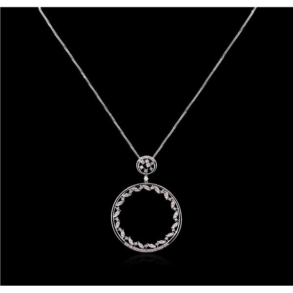 1.11 ctw Diamond Pendant With Chain - 14KT White Gold