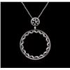 Image 2 : 1.11 ctw Diamond Pendant With Chain - 14KT White Gold