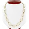 Image 1 : Statement 14K Yellow Gold Long 28" Textured Open Dual Oval Link Chain Necklace