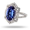 Image 2 : 5.00 ctw Tanzanite and 1.32 ctw Diamond Platinum Ring