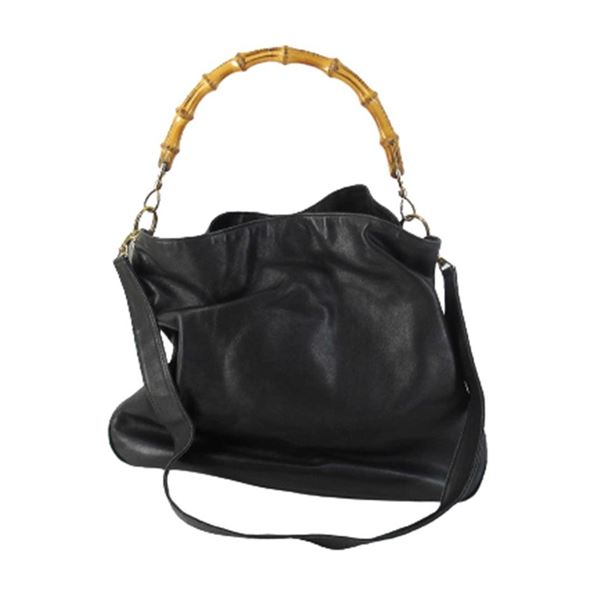 Gucci Black Nylon Bamboo 2Way Shoulder Bag