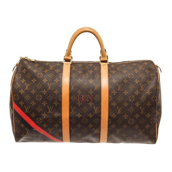 Louis Vuitton Brown Monogram Canvas Keepall 50 Travel Bag