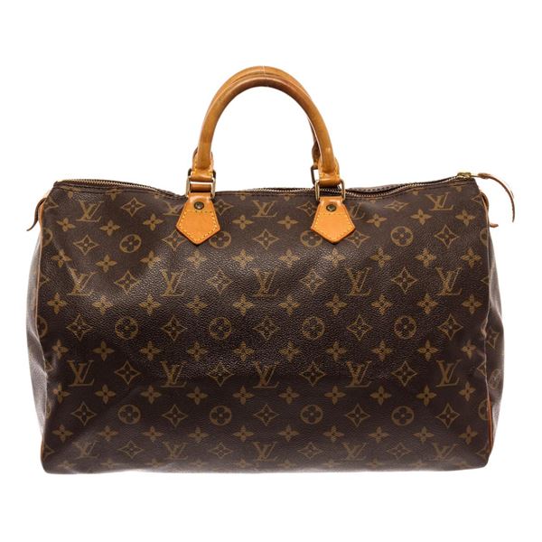 Louis Vuitton Brown Monogram Canvas Leather Speedy 30 Satchel Bag