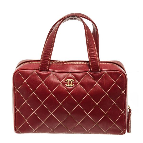 Chanel Red Wild Stitch Tote Bag