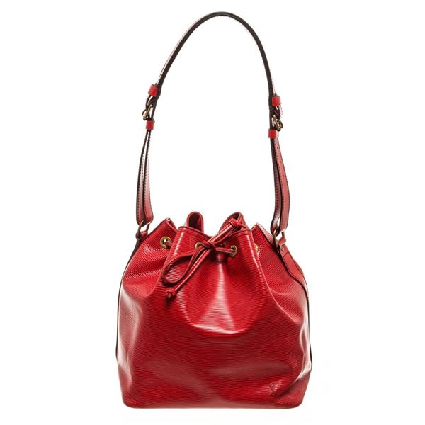 Louis Vuitton Red Epi Leather Petit Noe Shoulder Bag