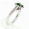 Image 8 : Platinum 1.51 ctw Square Step Cut Green Tourmaline Solitaire Ring w/ Diamond Hal