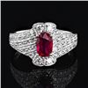 Image 1 : 1.02 ctw UNHEATED Ruby and 0.79 ctw Diamond 18K White Gold Ring (GIA CERTIFIED)