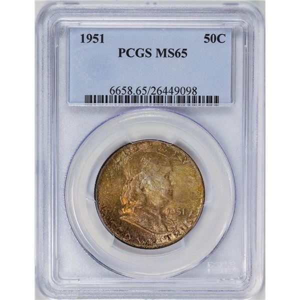 1951 Franklin Half Dollar Coin PCGS MS65