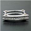 Image 2 : Men's 14K TT Gold 0.60 ctw Channel Round Diamond Open Squared Layered Band Ring