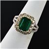 Image 2 : 2.81 ctw Emerald and 1.02 ctw Diamond 18K Yellow and White Gold Ring (GIA CERTIF