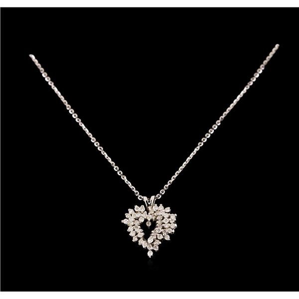 14KT White Gold 0.55 ctw Diamond Pendant With Chain