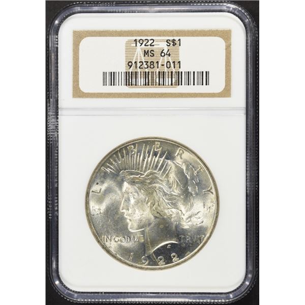1922 PEACE DOLLAR NGC MS64