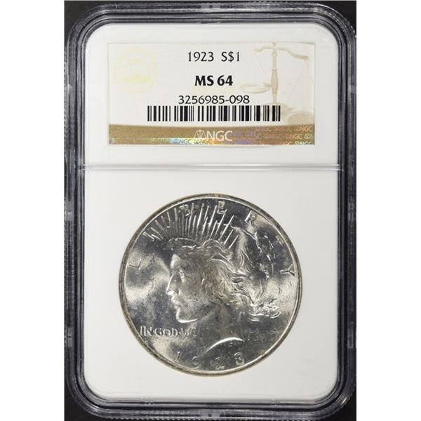 1923 PEACE DOLLAR NGC MS64