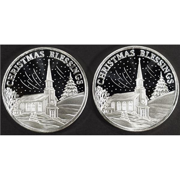 (2) 1 OZ .999 SILVER 2023 XMAS BLESSINGS ROUNDS