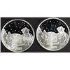 Image 1 : (2) 1 OZ .999 SILVER 2023 XMAS SLED ROUNDS