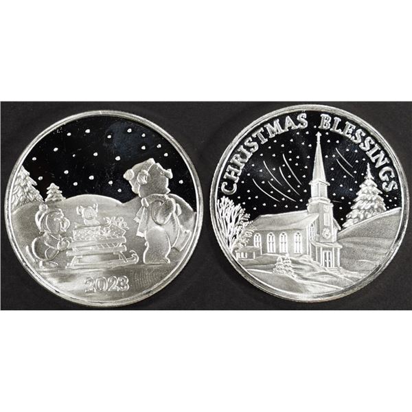 (2) 1 OZ .999 SILV 2023 SLED & BLESSINGS ROUNDS