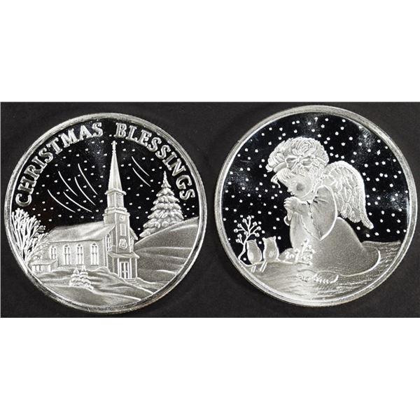 (2) 1 OZ .999 SILV 2023 ANGEL & BLESSINGS ROUNDS