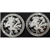 Image 1 : (2) 1 OZ .999 SILVER YEAR OF THE DRAGON ROUNDS