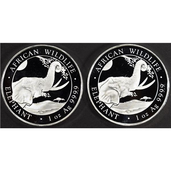 (2) 1 OZ .999 SILVER 2023 SOMALIAN ELEPHANT ROUNDS