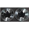 Image 1 : (2) 1 OZ .999 SILVER 2016 MAPLE LEAF ROUNDS