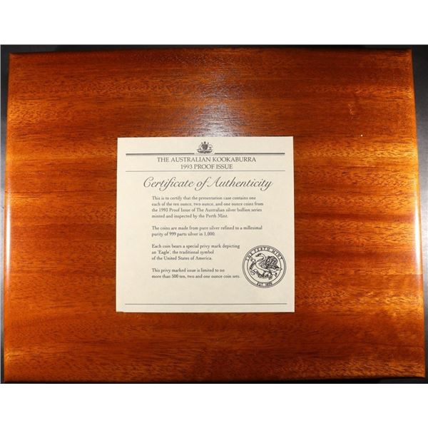 1993 AUST KOOKABURRA PROOF SET AMER EAGLE EDITION