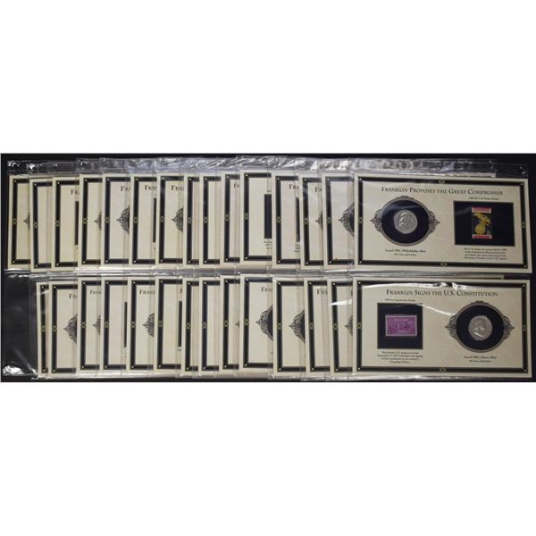 (30) 90% SILVER HALF DOLLAR & STAMP INFO CARDS