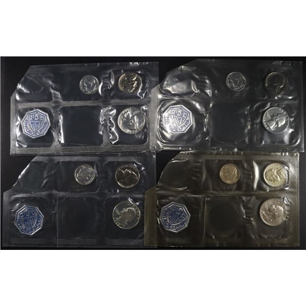 1961-64 US PROOF SETS MISSING CENT & HALF