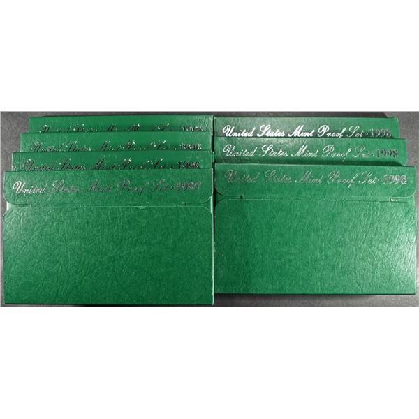 (3) 1996, (1) 1997, (3) 1998 US PROOF SETS
