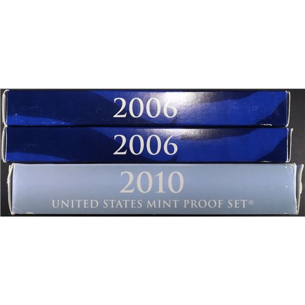 (2) 2006, (1) 2010 US PROOF SETS