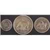 Image 2 : 3 SEATED LIBERTY TYPE COINS