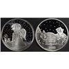 Image 1 : (2) 1 OZ .999 SILV 2023 XMAS SLED & ANGEL ROUNDS