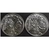 Image 2 : (2) 1 OZ .999 SILVER BUFFALO DESIGN ROUNDS