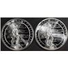 Image 1 : (2) 1 OZ .999 SILVER 2ND AMENDMENT ROUNDS