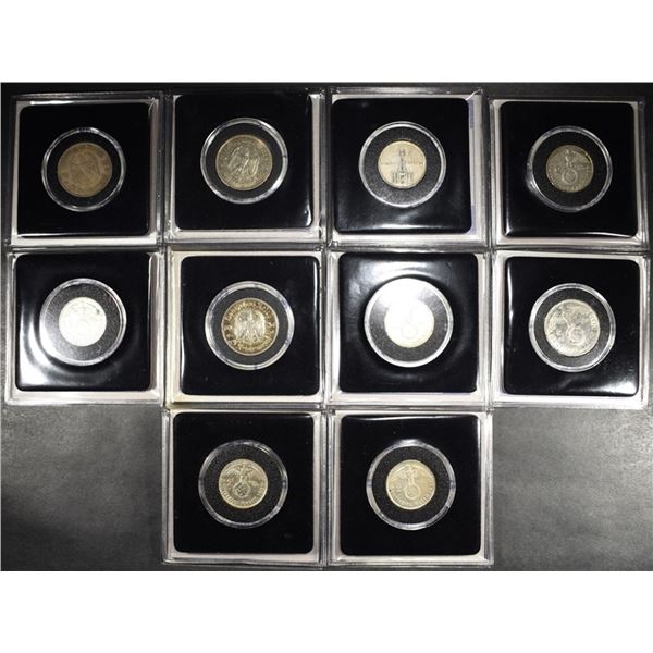 (4) 5 MARK & (6) 2 MARK GERMAN SILVER COINS