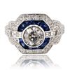 Image 1 : 1.16 ctw Diamond and 0.70 ctw Blue Sapphire 18K White Gold Ring (1.76 ctw Diamon
