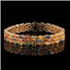 Image 1 : 29.76 ctw Multi-Color Sapphire and 0.91 ctw Diamond 14K Yellow Bracelet