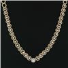 Image 5 : 14K Gold 2.21 ctw Brilliant Diamond Twisted Cable Circle Link 15" Choker Necklac