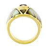 Image 8 : 18K Yellow Gold .33 ctw Diamond Mosaic Inlaid Mother of Pearl Domed Wide Band Ri