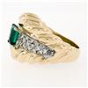 Image 8 : Vintage 18k Gold 2.29 ctw GIA Certified Colombian Emerald and Diamond Cocktail R