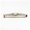 Image 5 : Antique Krementz Art Nouveau 14k Gold 1.25 ctw Aquamarine & Pearl Open Brooch Pi