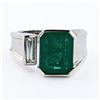 Image 1 : 5.39 ctw Emerald and 0.30 ctw SI1 CLARITY Diamond 18K White Gold Ring