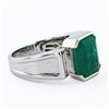 Image 2 : 5.39 ctw Emerald and 0.30 ctw SI1 CLARITY Diamond 18K White Gold Ring