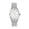 Image 2 : Rolex Mens Stainless Steel Silver Index 18K White Gold Diamond & Emerald Bezel 3