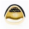 Image 7 : Vintage 18k Yellow Gold Diamond Wide Eye Shaped Black Enamel Dome Cocktail Ring