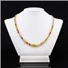 Image 1 : 34.51 ctw Multi-Color Sapphire and 1.89 ctw Diamond 14K Yellow Gold Necklace