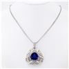 Image 2 : 12.82 ctw DARK Tanzanite and 2.31 ctw Diamond 14K White Gold Pendant