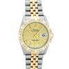 Image 2 : Rolex Mens 2T Yellow Gold And Stainless Steel Champagne Jubilee Dial 18K Diamond