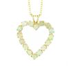 Image 2 : Vintage 14K Yellow Gold Round Cabochon Prong Opal Open Heart Pendant Necklace