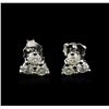 Image 1 : 14KT White Gold 0.80 ctw Diamond Earrings