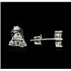 Image 2 : 14KT White Gold 0.80 ctw Diamond Earrings